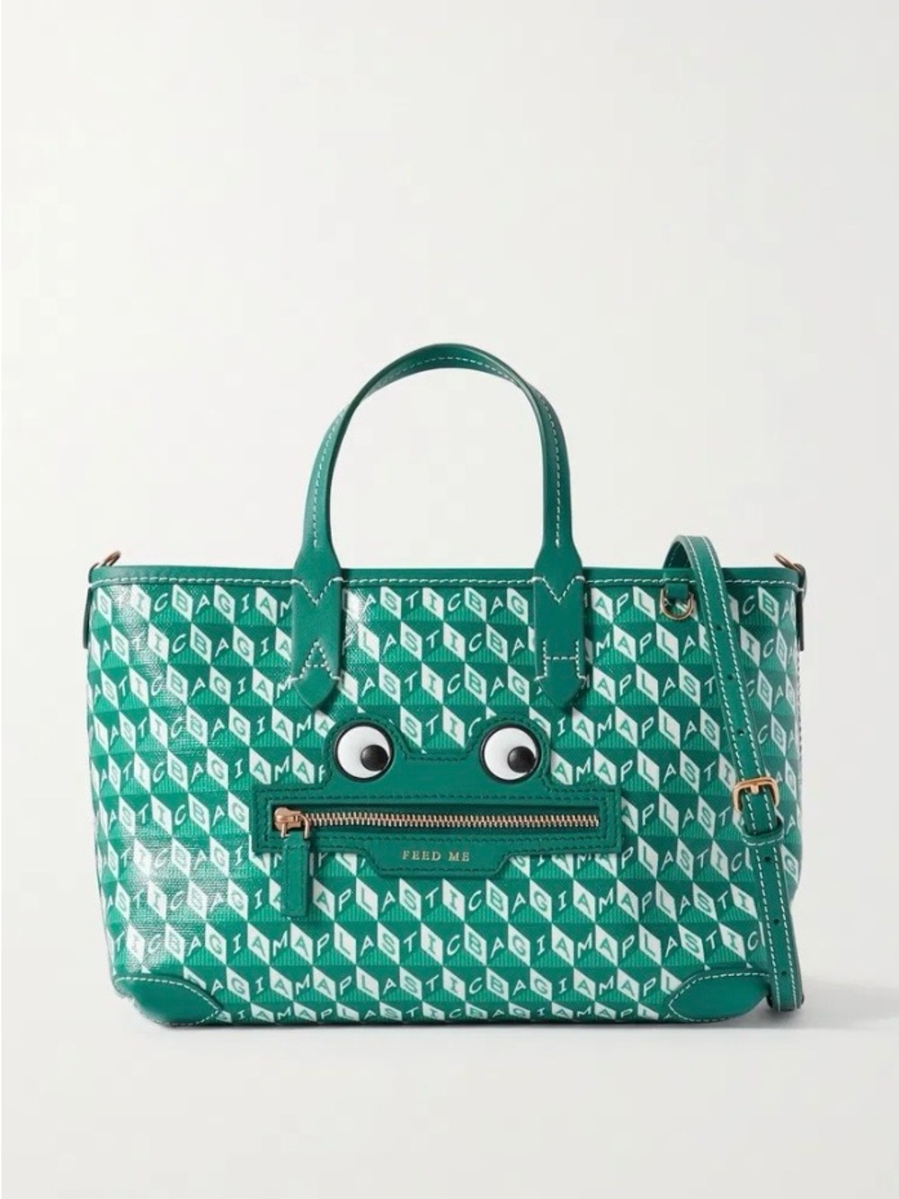 Anya Hindmarch I Am A Plastic Bag Frog XS Coated-Canvas Tote